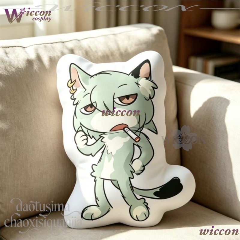 Decorative Throw Pillow - NebulaCloak Chainsmoker Cat Q Versiyonu Sevimli