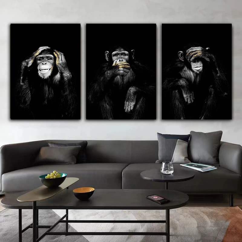 Home Decor Mirror - Komik Maymun HD Poster Kanvas Tablo