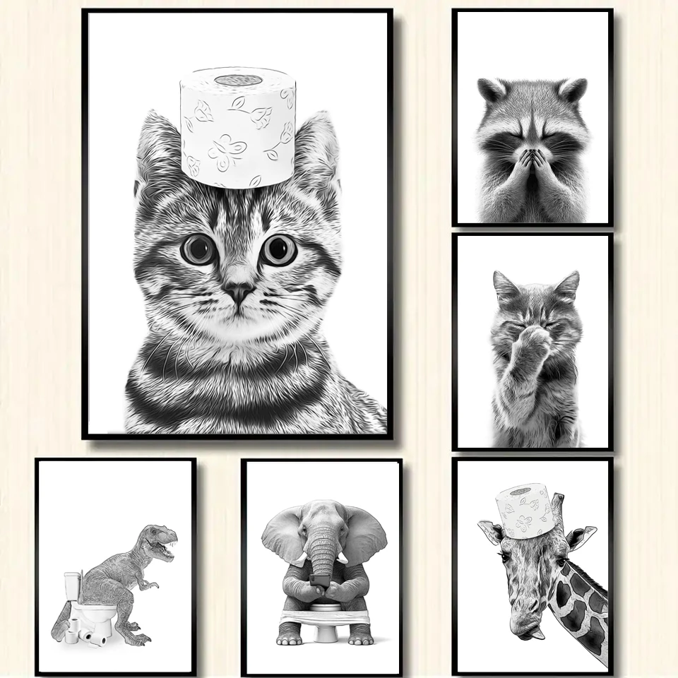 Home Decor Wallpaper - Sevimli Kedi Fil Köpek Zürafa Domuz