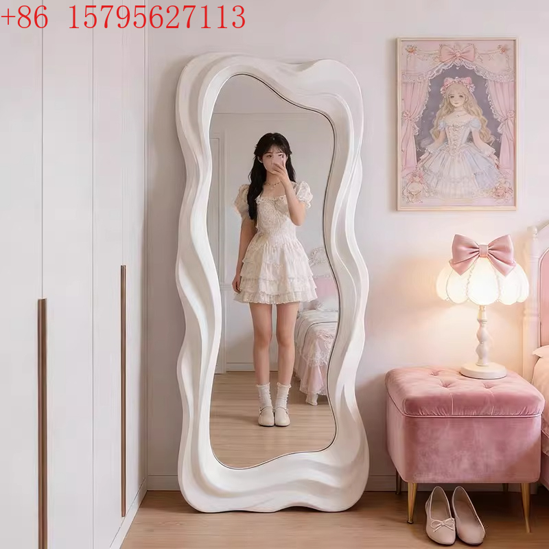 Home Decor Minimalist Style - Krem rengi Alien tam boy ayna