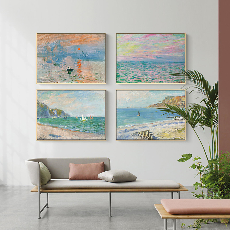 Home Decor Mirror - Ünlü Monet Posteri Tuval Boyama Modern