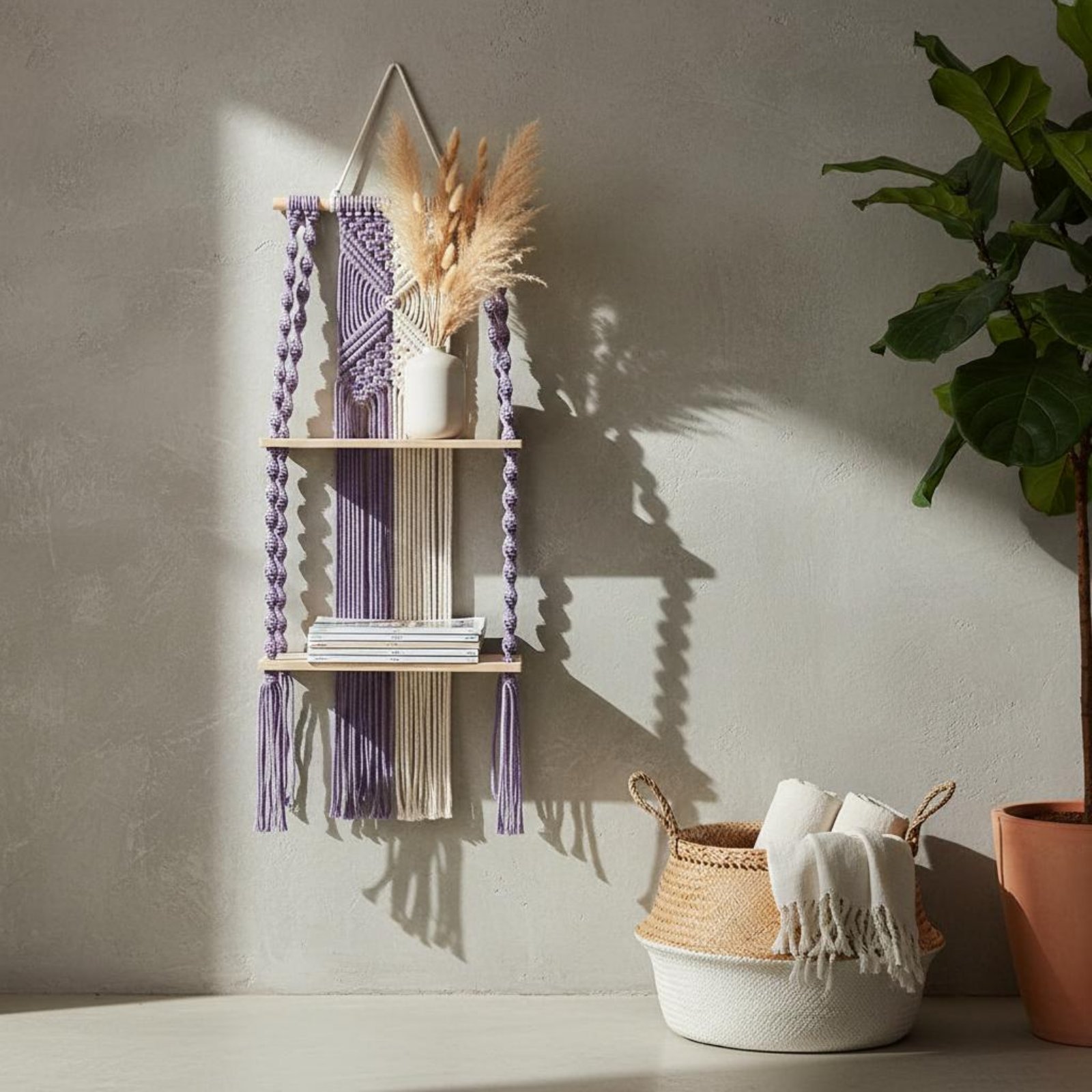 Boho Duvar Asma Rafı Kolayca A - Macrame Wall Hanging incelemesi ve fiyatı