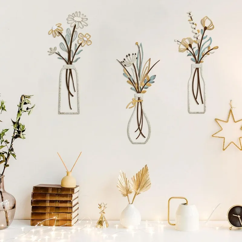 3 adet Metal Çiçekler Duvar De - Home Decor Minimalist Style incelemesi ve fiyatı