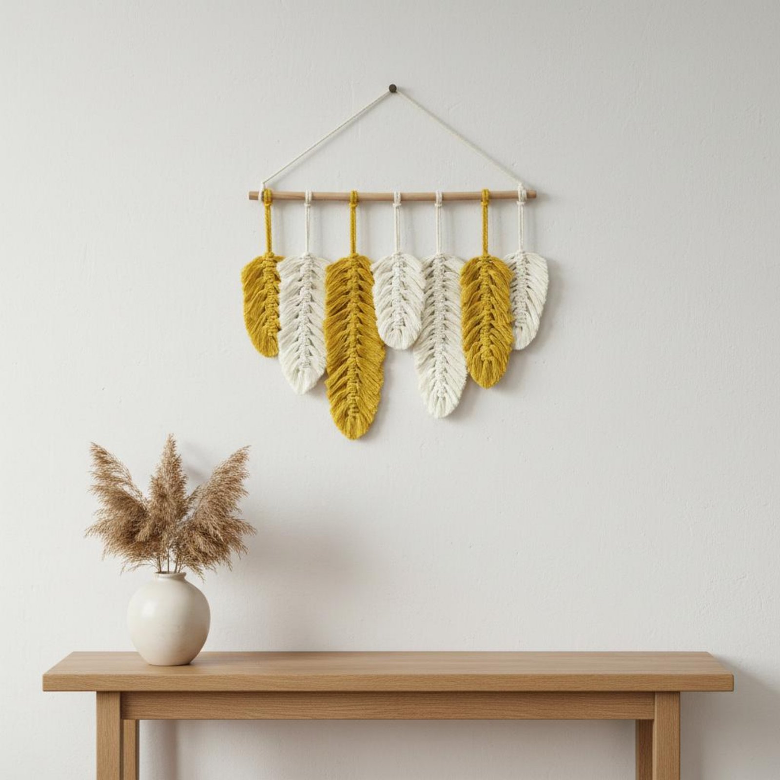 Makrome Tüy Duvar Süsü El Yapı - Macrame Wall Hanging incelemesi ve fiyatı