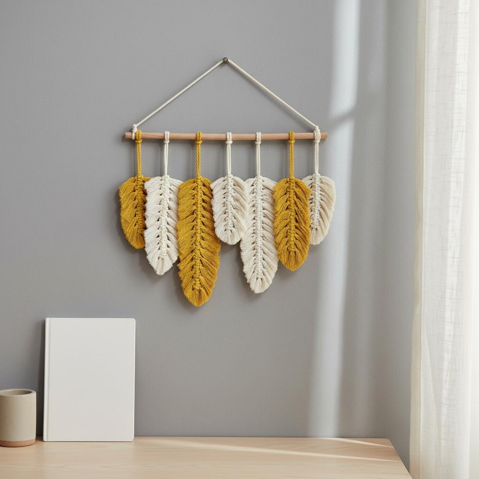 Makrome Tüy Duvar Süsü El Yapı - Macrame Wall Hanging incelemesi ve fiyatı