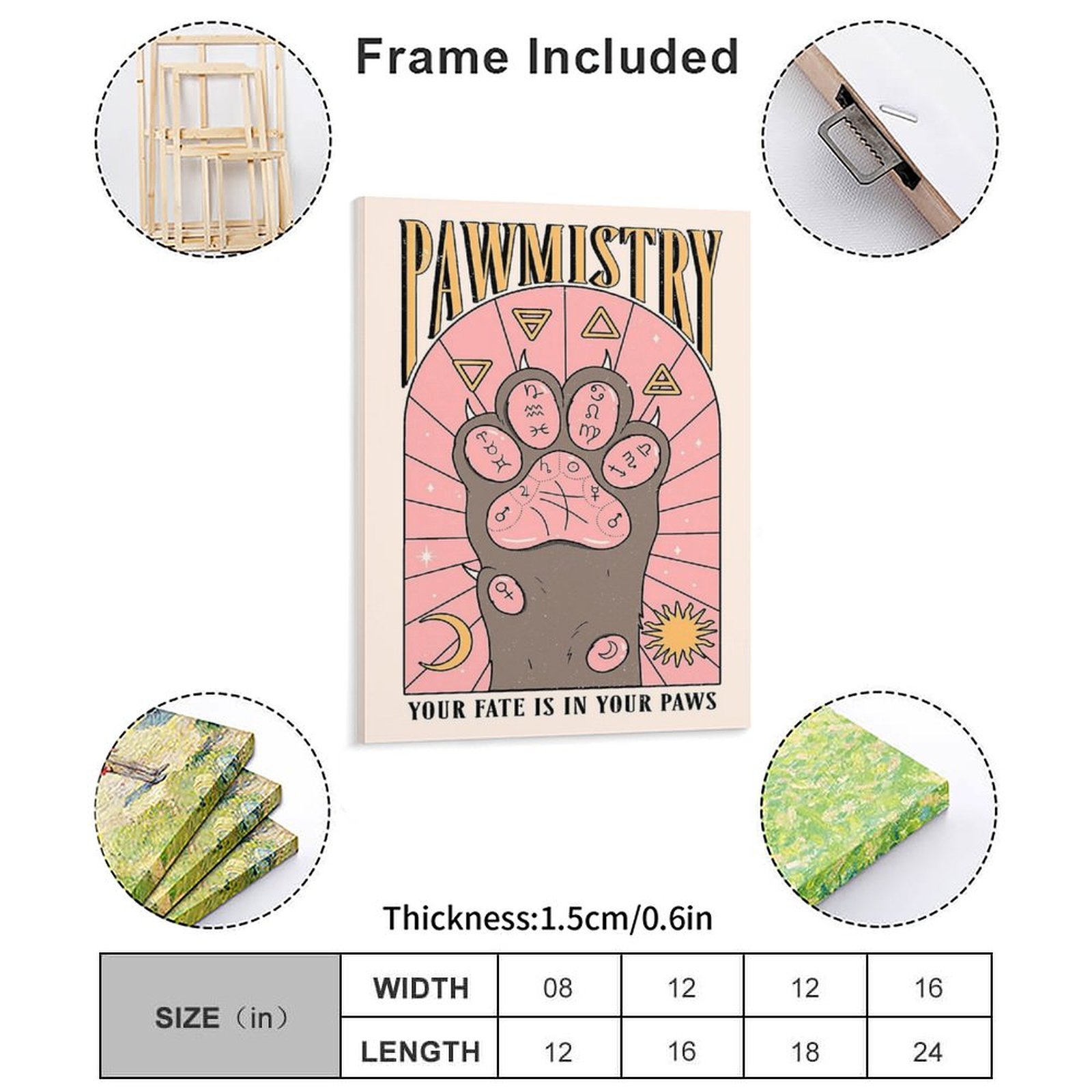 Pawmistry Tuval Boyama Posteri - Home Decor Mirror incelemesi ve fiyatı